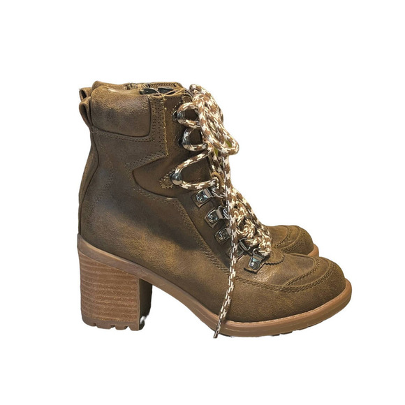 Carlos By Carlos Santana Ardent Combat Lace Up Lug Sole Heel Booties Size 8.5 - Picture 2 of 5